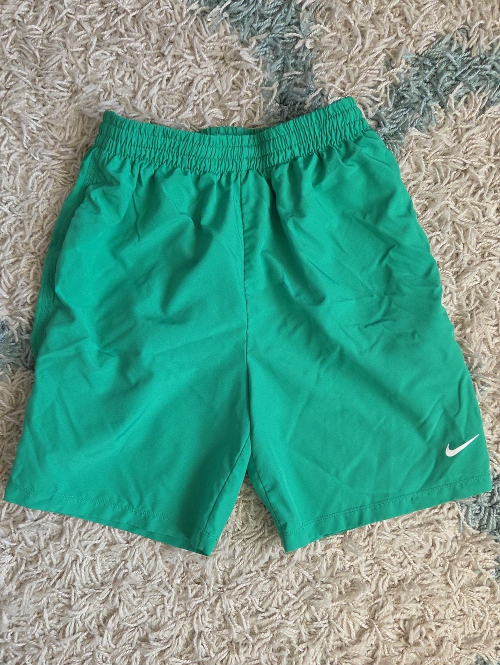 Nike Green Training Shorts with White Swoosh EUC